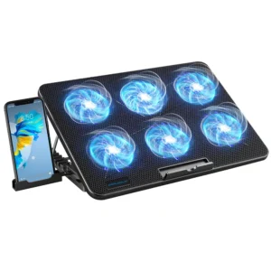Laptop Cooling Pad with 6 Quiet Fans and Mobile Phone holder
