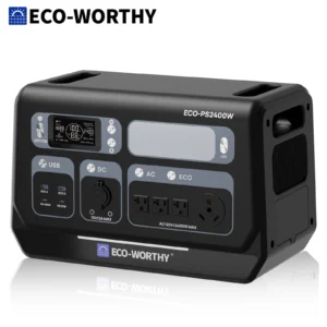 ECO-WORTHY PS2400W Power Station 2048Wh with 10 Outlets (4800W Peak) Wi-Fi and Bluetooth